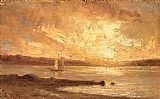 Edward Mitchell Bannister Boat on Sea painting